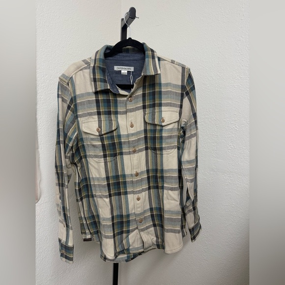 NWT Outerknown Blanket Shirt in Sandrift Nolan Plaid size Small - Picture 11 of 11